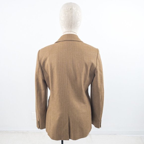 Vintage M French Cashmere 2pc Set Blazer Vest Tan - Picture 8 of 14